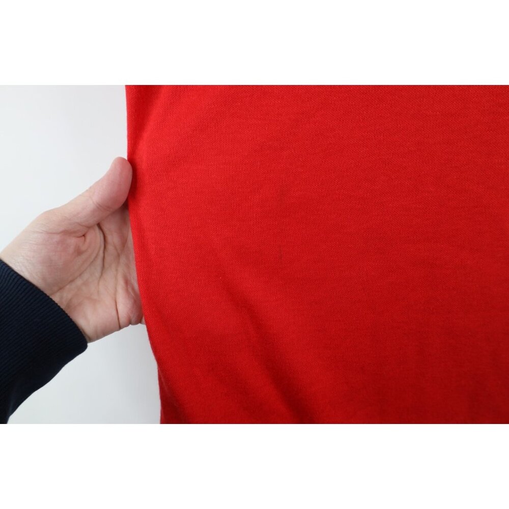 Vtg 80s 90s Streetwear Mens Medium Blank Knit Collared Golf Polo Shirt Red USA - Picture 11 of 15